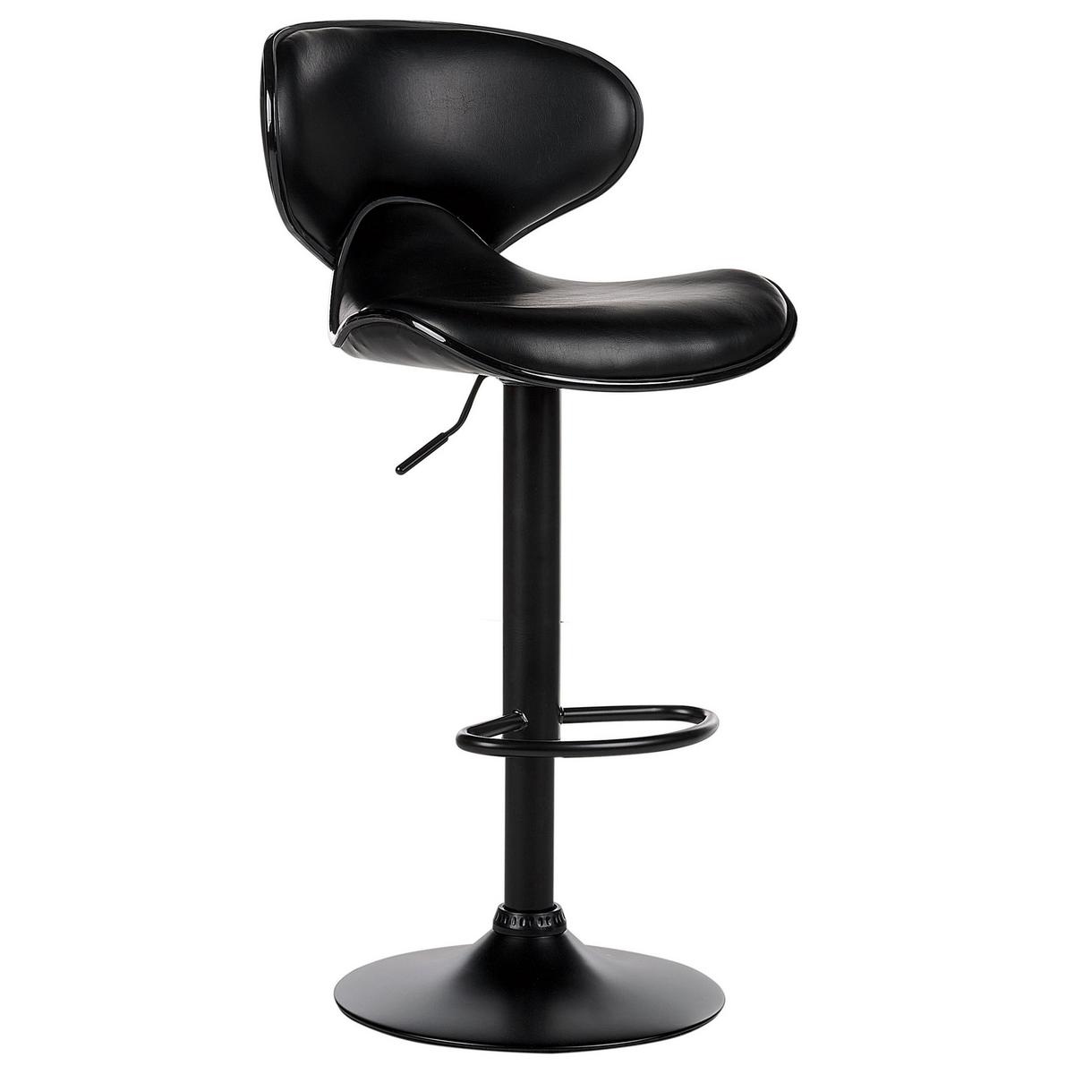 BARHOCKER 2er-Set Kunstleder schwarz höhenverstellbar Conway - Schwarz, Kunststoff (46/87/50cm) - Beliani