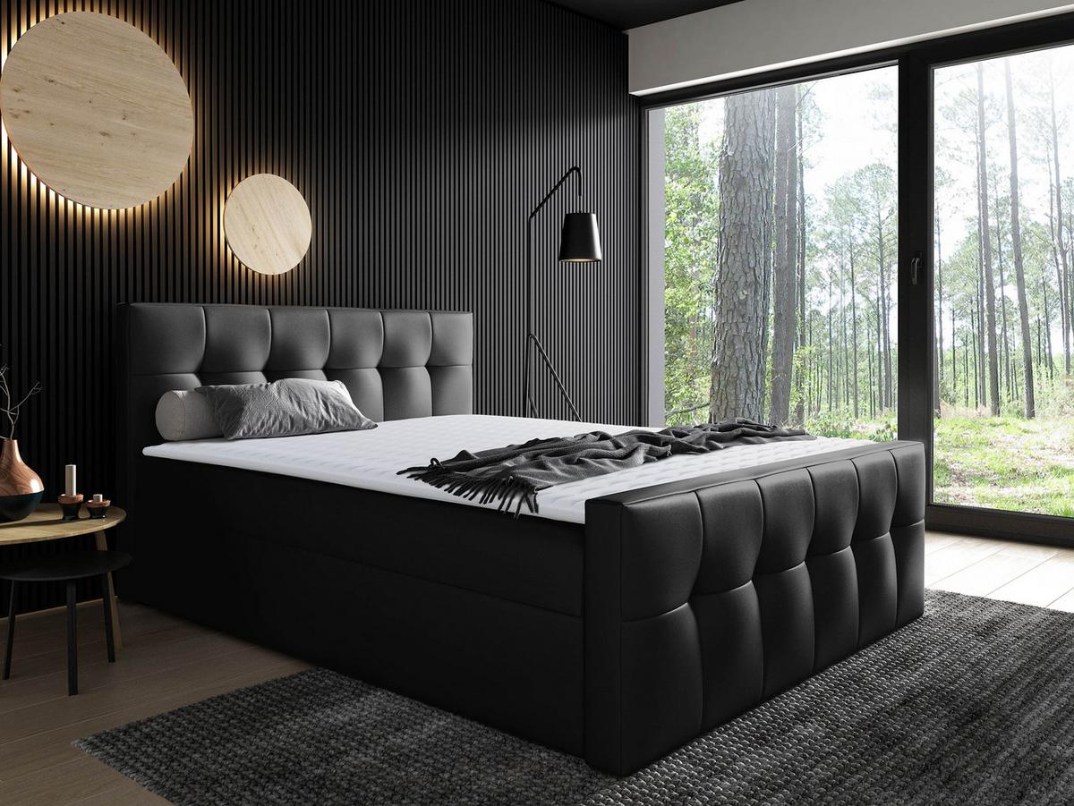 BOXBETT Malibu - H3 - Schwarz, Holz (160/200cm) - MIRJAN24