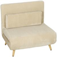 SCHLAFSESSEL Polyester Beige - Beige/Braun, Textil/Metall (75/84/90cm) - HOMCOM