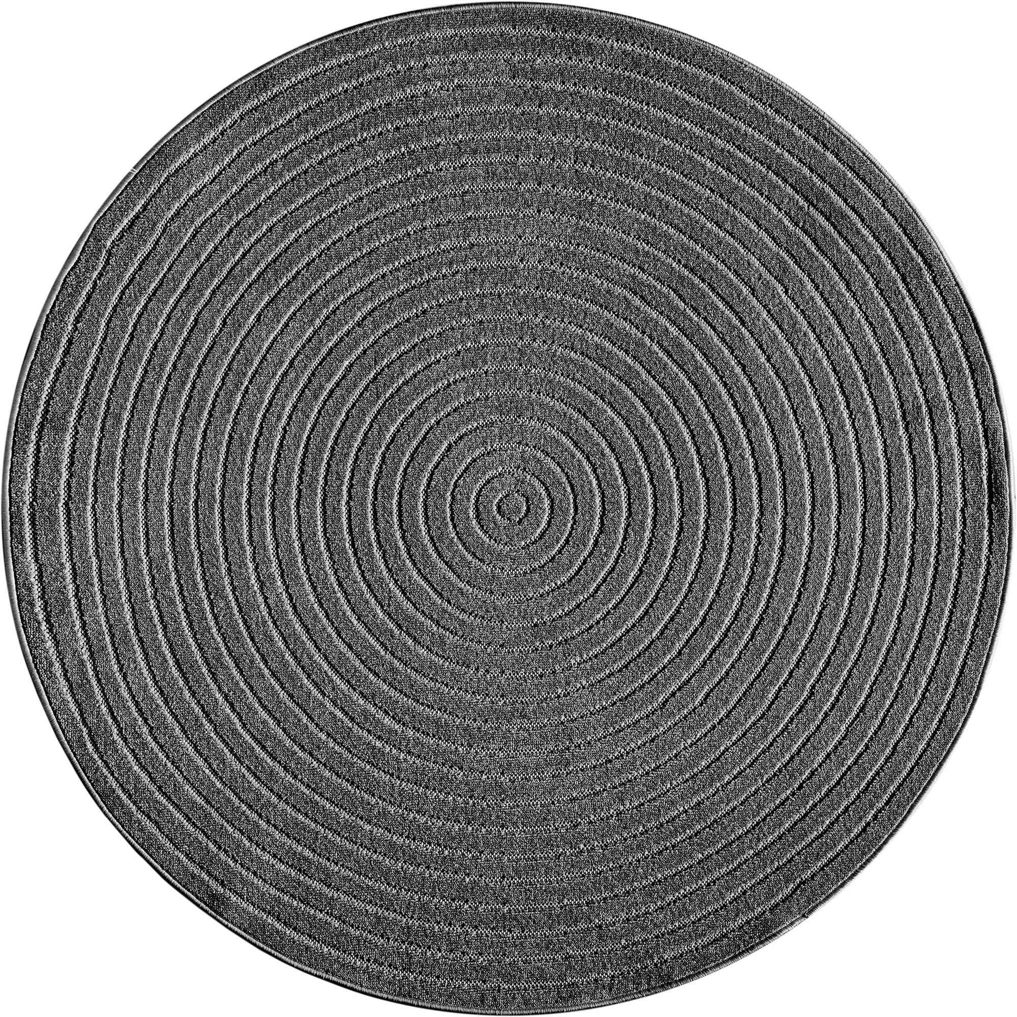 TEPPICH Outdoor Abstrakt MEZEN Polypropylen Anthrazit 160 x 160 cm - Anthrazit, Textil (160/160cm) - KADIMA DESIGN