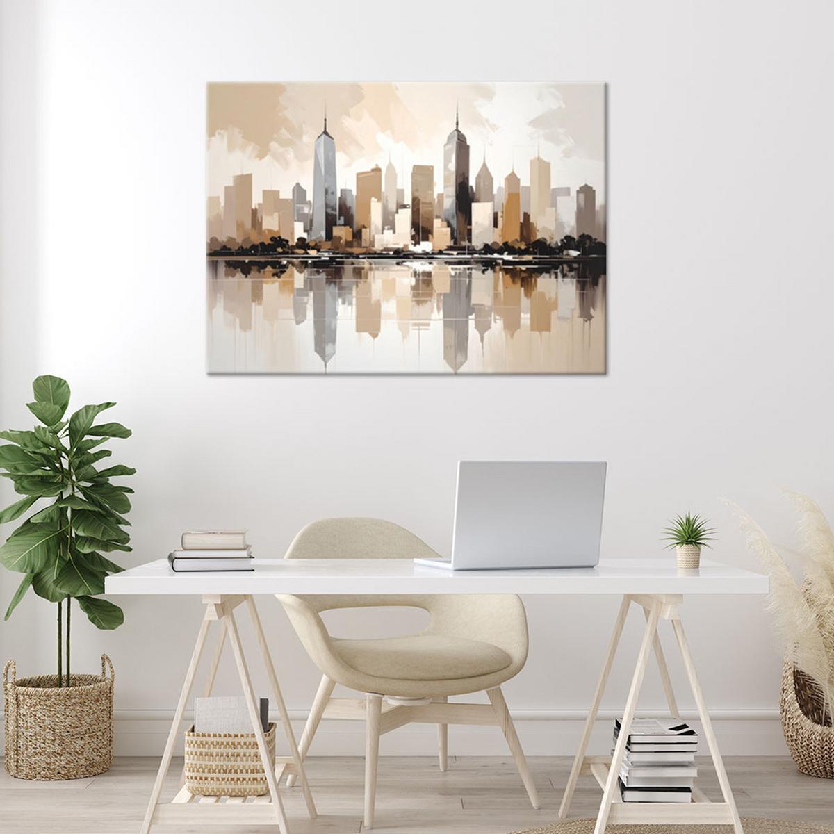 LEINWANDBILD Städte & Architektur 90x60cm - Beige, Textil (90/60cm) - Feeby