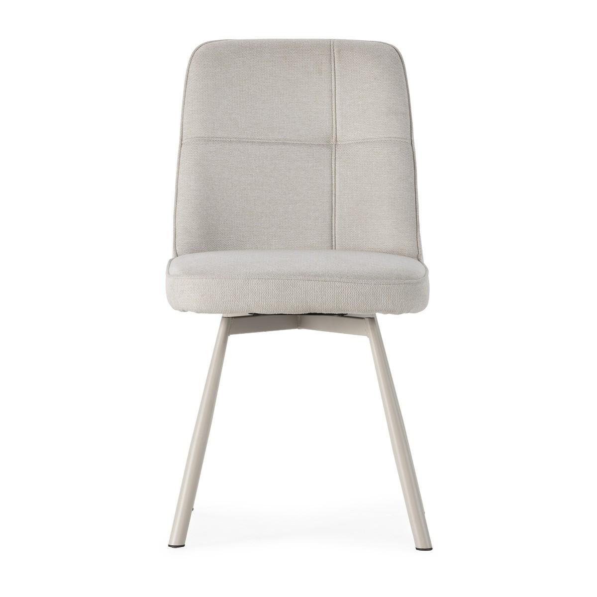 ESSZIMMERSTÜHLE 4er Set 56/46/49,5 cm - Creme, Textil (56/49.5/75.5cm) - Calicosy