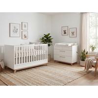 BABYZIMMER SET Lina 2-tlg. Soft-Close - Walnussfarben/Weiß, Holz/Holzwerkstoff (1/1/1cm) - arthur berndt