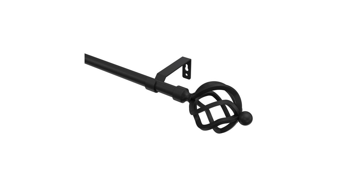 INTERDECO GARDINENSTANGE Olymp Paolo 260 cm (geteilt in 2 x 130 cm), 1-läufig (ohne Ringe), 16 mm Ø Schwarz online kaufen ➤ mömax