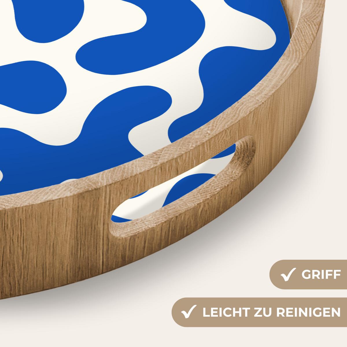 TABLETT Formen - Abstrakt - Blau - Wellen 40x40 cm - Blau, Holz (40/5/5cm) - OnlyWow
