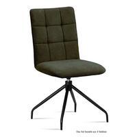 ESSZIMMERSTUHL drehbar (4er-Set) Dolley 47x91x60 Schwarz/Khaki - Dunkelgrün/Schwarz, Kunststoff (60/91/47cm) - 58aufmkessel