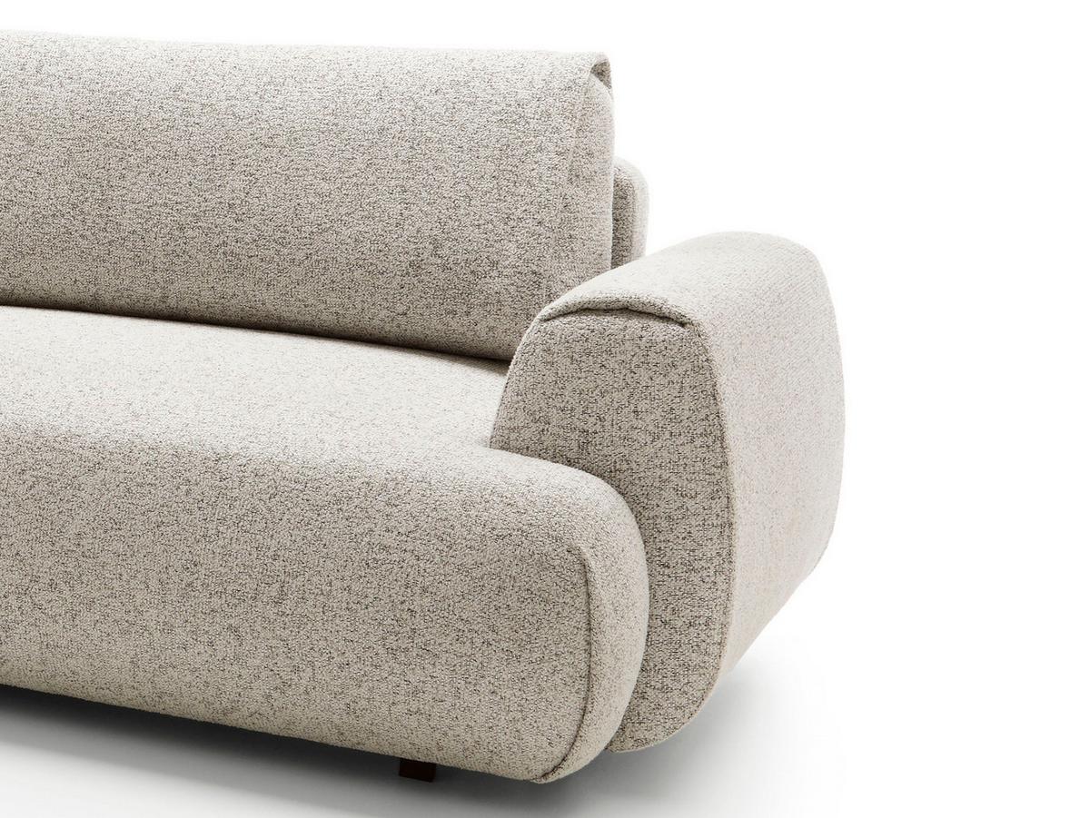 ECKSOFA ZEST Beige Geflochtener Stoff mit Schlaffunktion - Beige, Holz (270/167cm) - MASSENO