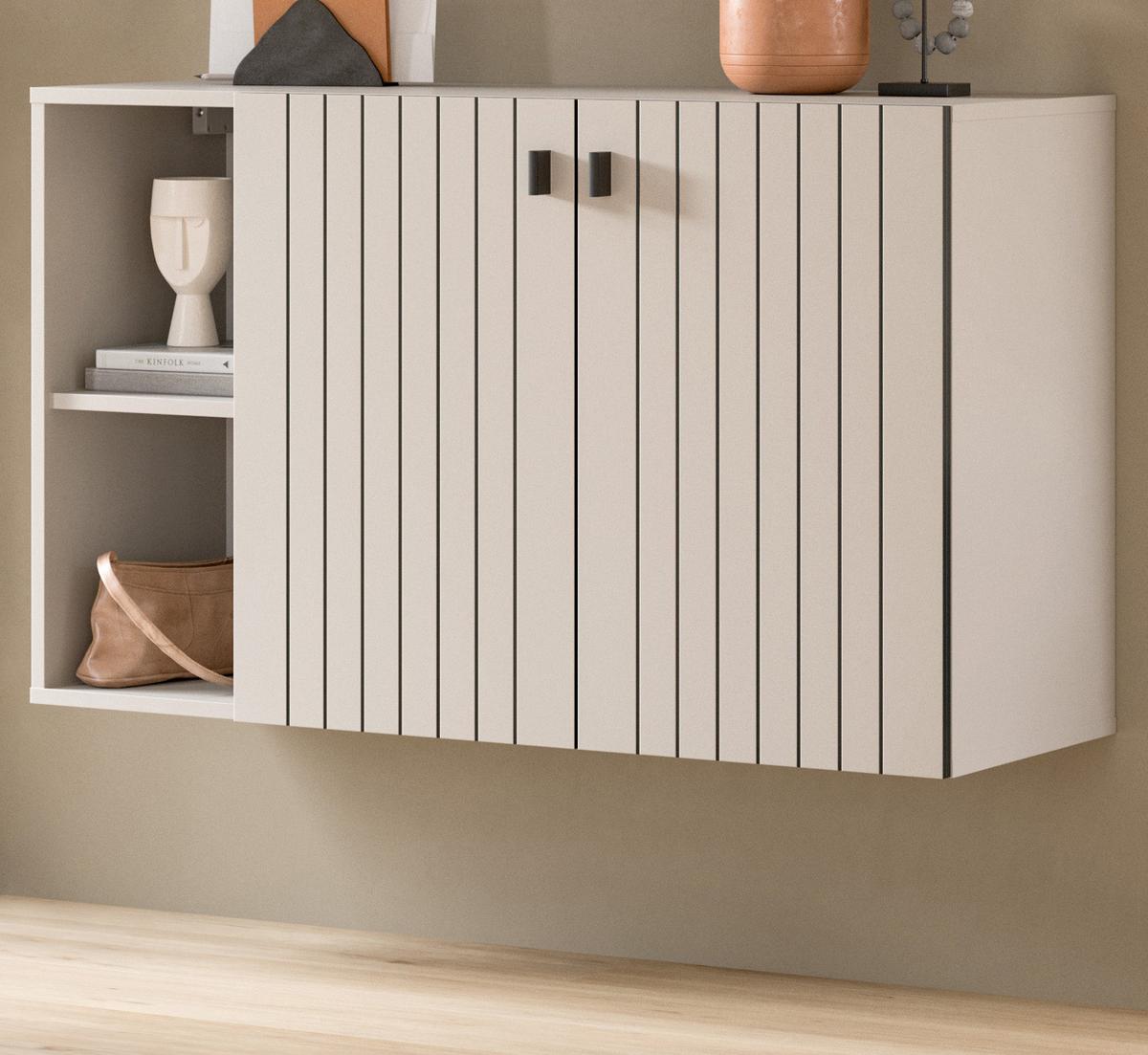 FLURKOMMODE Kaschmir 106 x 63 cm, Schuhschrank hängend - Kaschmir/Schwarz, Holzwerkstoff/Metall (106/96/37cm) - Inn.Furn