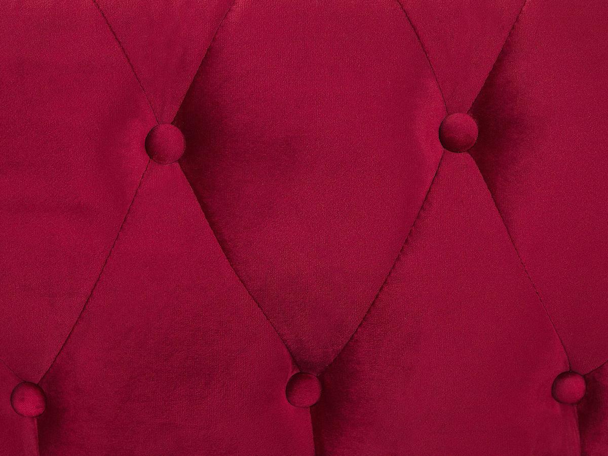 SESSEL Samtstoff dunkelrot Rautenmuster Chesterfield - Rot, Textil (110/70/75cm) - Beliani