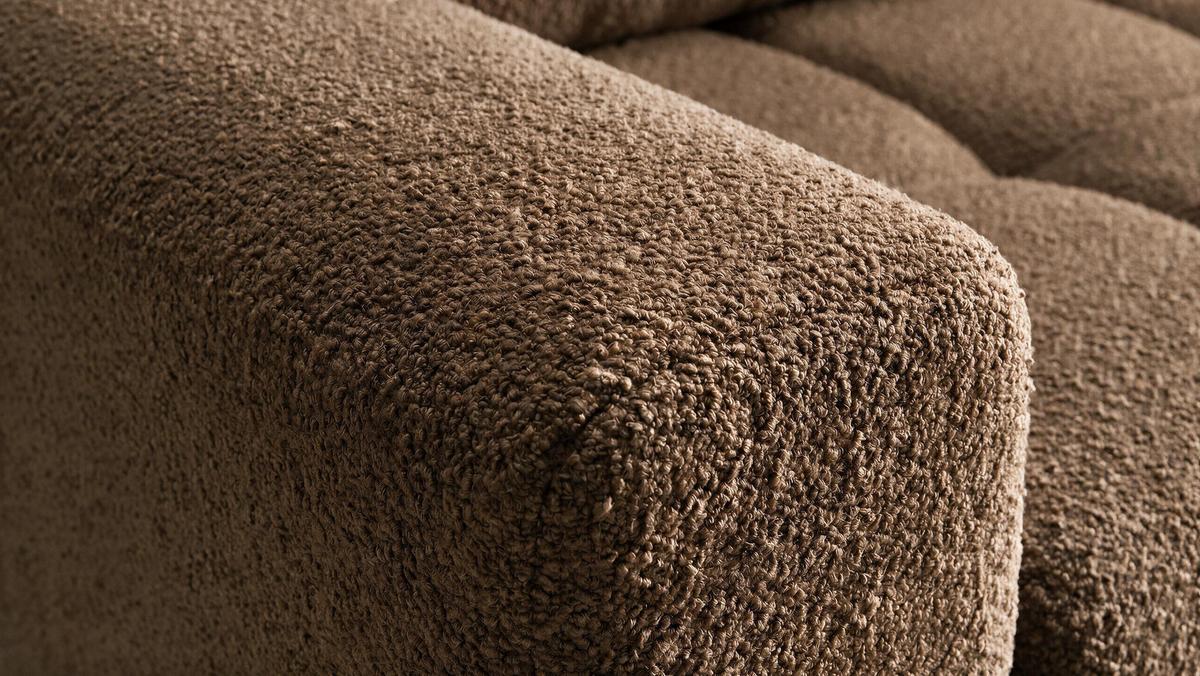 ECKSOFA Ovia mit Bettkasten und Schlaffunktion, Bouclé-Stoff in L-Form - Braun, Textil (270/185cm)