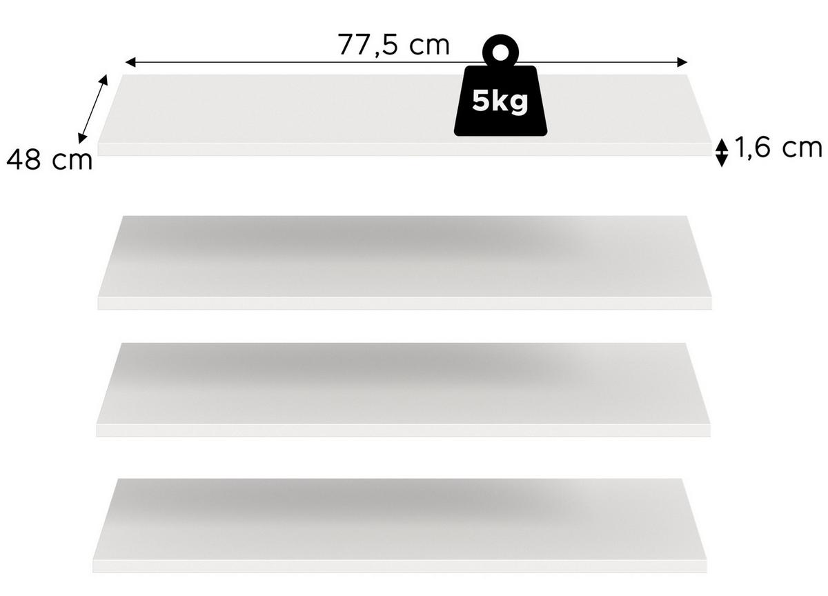 KLEIDERSCHRANK weiß 6-türig 240 x 181 cm, Drehtürenschrank mit Kleiderstange - Schwarz/Weiß, Holzwerkstoff/Kunststoff (240/181/52cm) - Inn.Furn