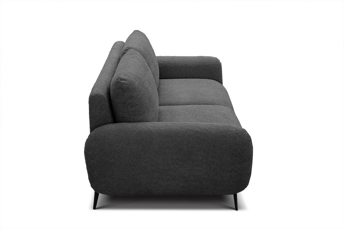 SOFA FEBE 3-Sitzer, dunkelgrau - Dunkelgrau/Schwarz, Holz/Textil (190/82/96cm) - Wozimo