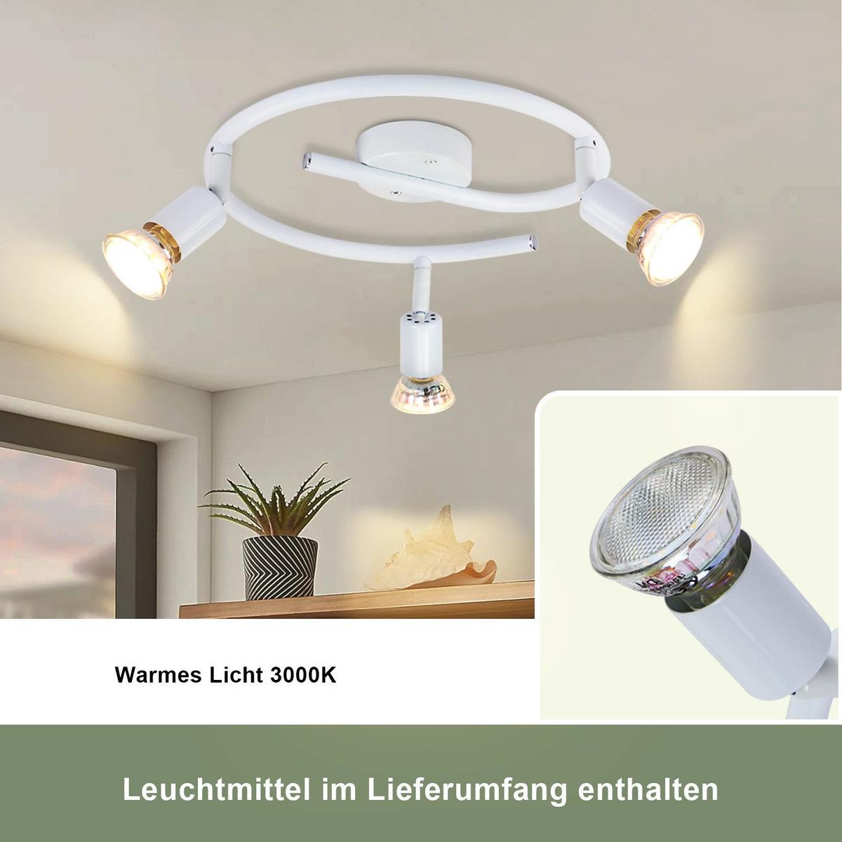 DECKENSTRAHLER Leuchtbrand 3.2/8/42 cm - Weiß, Metall (42/3.2/8cm) - ZMH