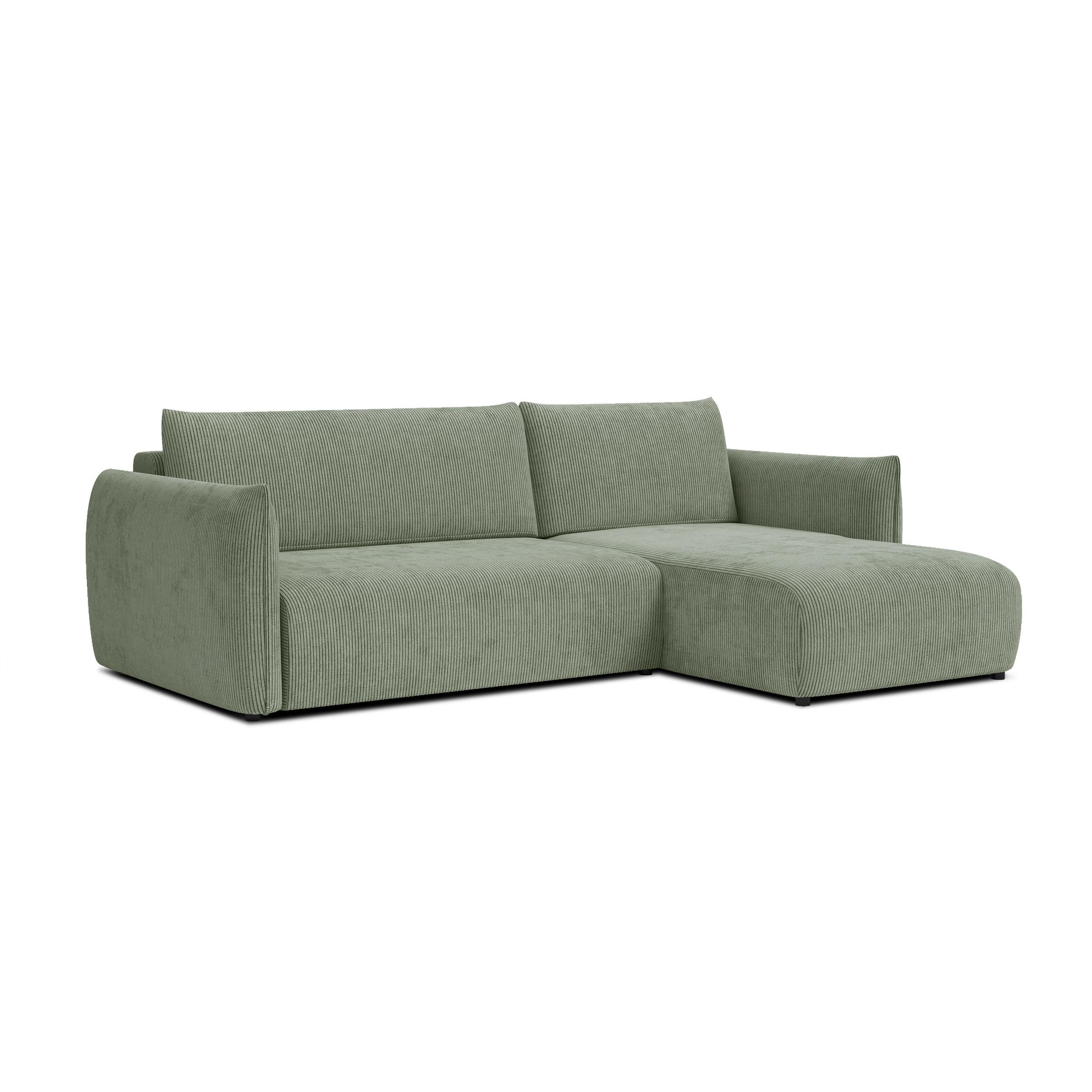 ECKSOFA TAUER 3-Sitzer links, mint - Schwarz/Grün, Holz/Textil (248/173cm) - Wozimo