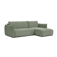 ECKSOFA TAUER 3-Sitzer links, mint - Schwarz/Grün, Holz/Textil (248/173cm) - Wozimo