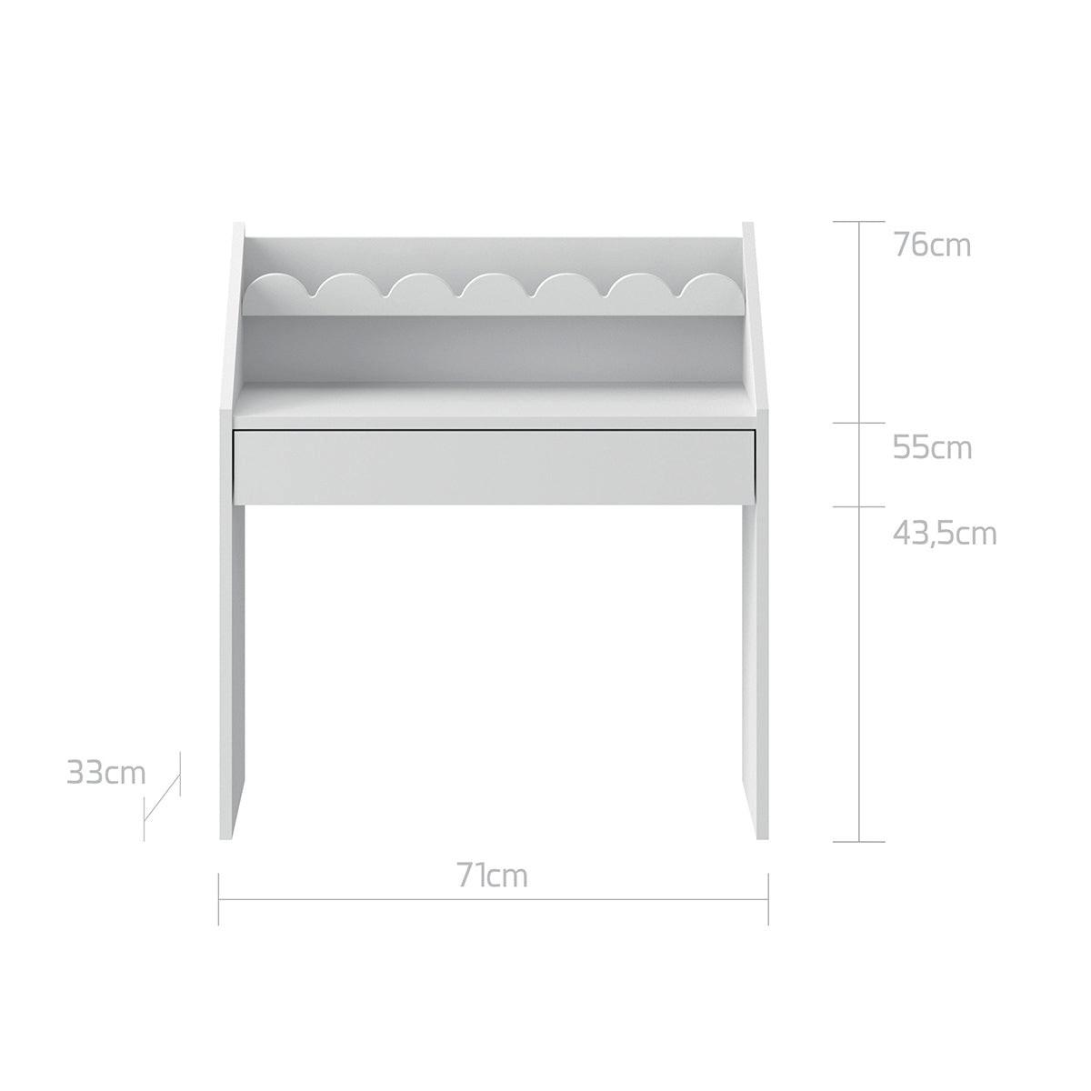 SCHREIBTISCH Book Nook Weiß - Weiß, Holzwerkstoff (71/76/33cm) - Petits-meubles