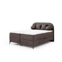 BOXBETT Gorgia In Stoff Jasmin - Dunkelbraun, Holzwerkstoff/Textil (180/200cm) - Fun Möbel