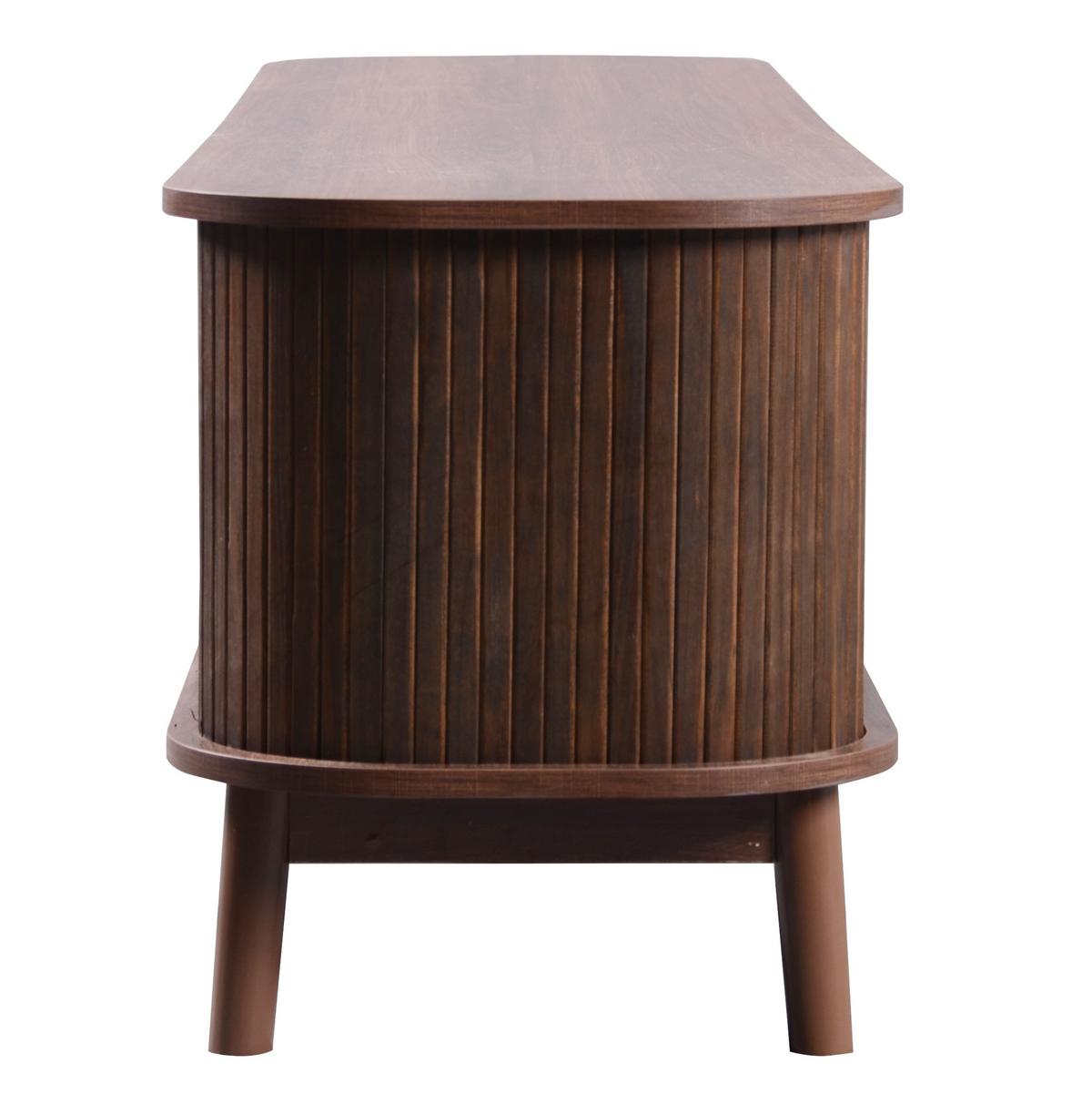 TV-SCHRANK Landhausstil Rattan-Front & Holztüren - Weiß, Naturmaterialen/Holzwerkstoff (170/46/40cm) - Urban Meuble