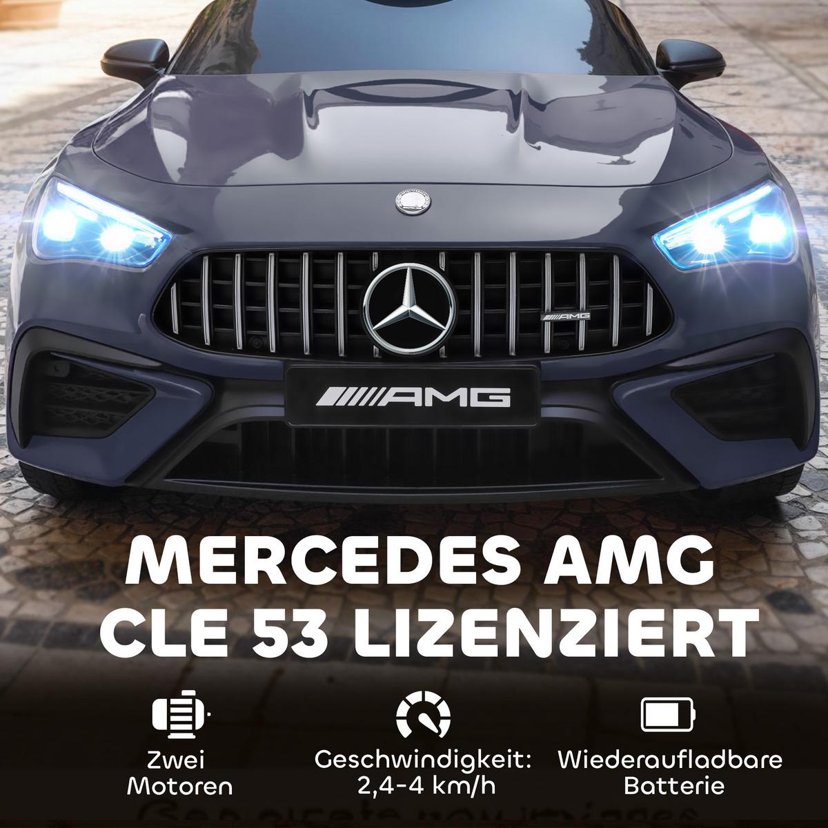 KINDER-ELEKTROAUTO 2 x 12V Kinderauto mit Musik, MP3, Sanftem Start/Stopp - Grau, Kunststoff (99/55/43cm) - AIYAPLAY