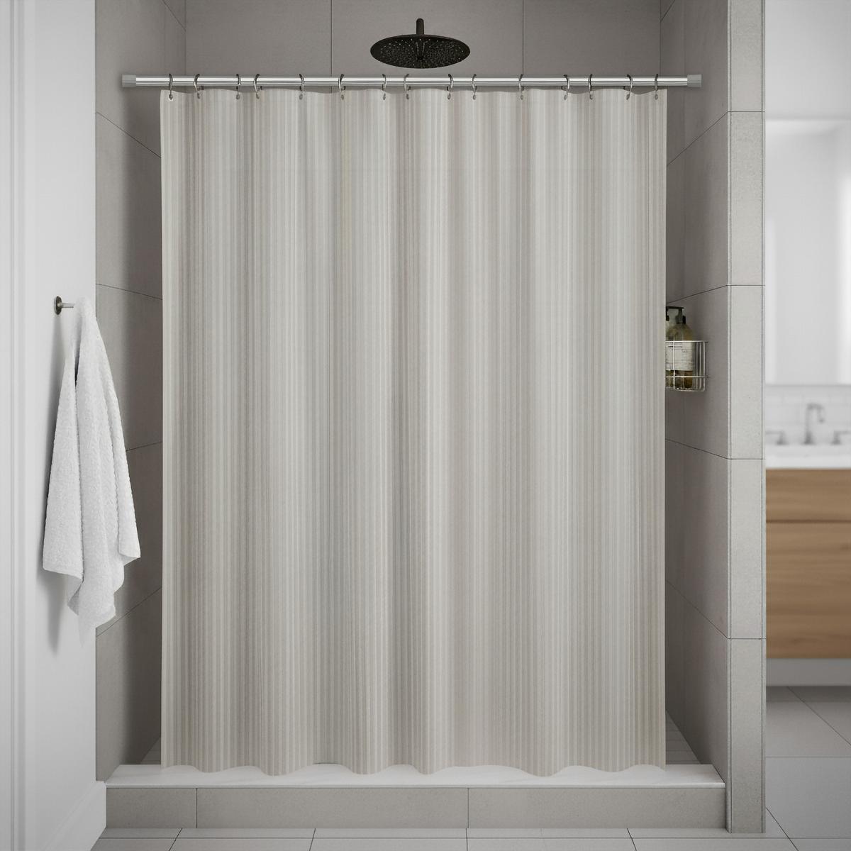 SPANNSTANGE / DUSCHVORHANGSTANGE Serrofix 80-130 cm, 26 / 23 mm Ø Silbergrau - Alufarben, Kunststoff/Metall (130cm) - INTERDECO