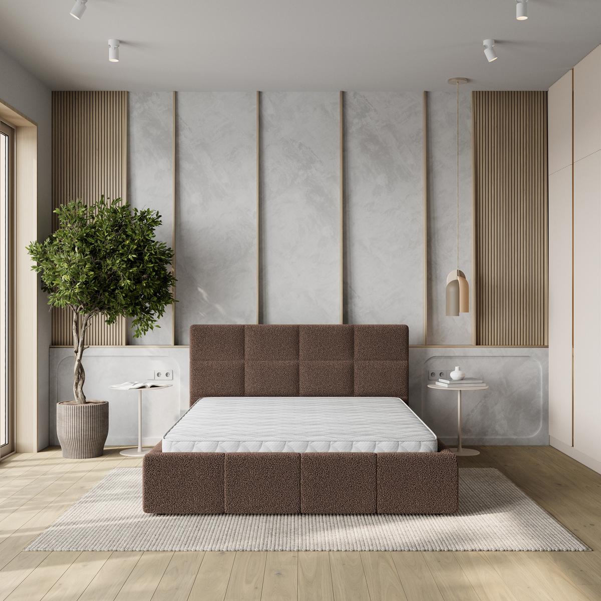 POLSTERBETT COMO 180x200 cm mit Bettkästen - Braun - Braun, Holz (180/200cm) - MASSENO