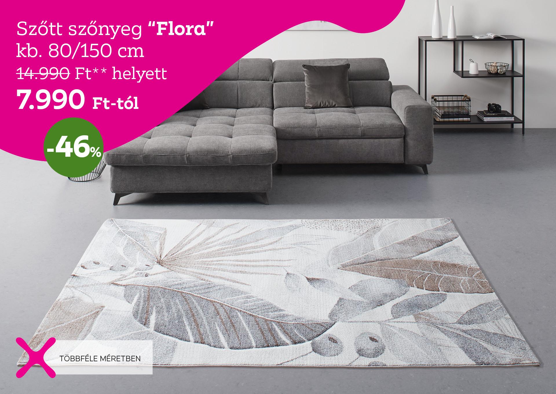 Szőtt szőnyeg FLORA 14990 Forint helyett 7990 Forint, kedvezmény mértéke 46%
