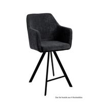 THEKENSTUHL drehbar (6er-Set) Diamond 57x104x60 Schwarz/Anthrazit - Anthrazit/Schwarz, Kunststoff (60/104/57cm) - 58aufmkessel