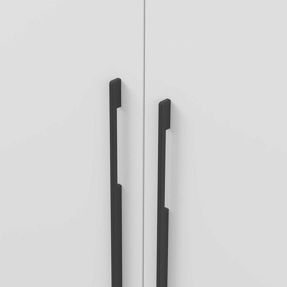 DREHTÜRENSCHRANK ROSA 3D 150/210/55, 3-türig, weiß - Schwarz/Weiß, Holzwerkstoff (150/210/55cm) - imoebel24