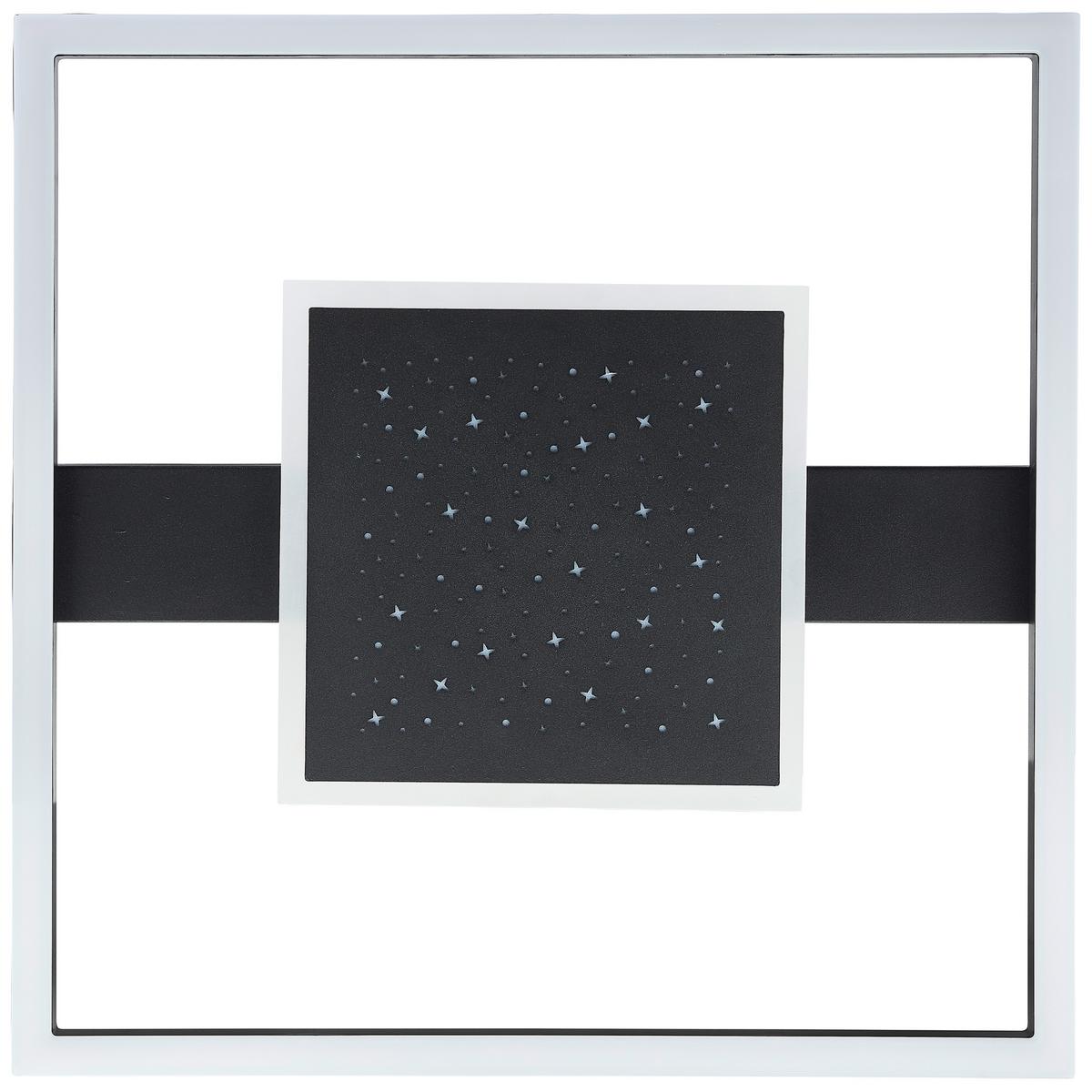 LED DECKENLEUCHTE Reno Schwarz 37/37/5 cm - Schwarz, Metall (37/37/5cm) - Brilliant