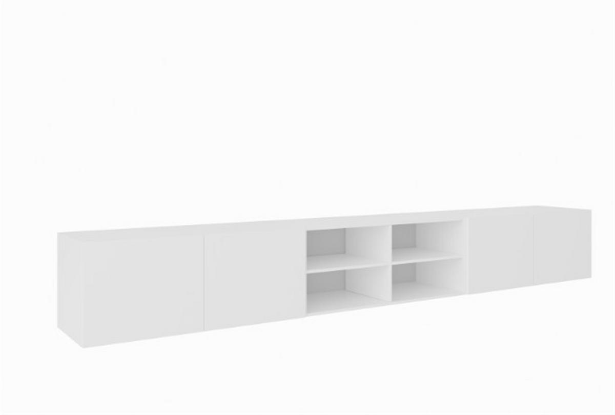LOWBOARD MIVO 300/41/40 cm, Hängender TV-Schrank Weiß - Weiß, Holzwerkstoff (300/41/40cm) - MASSENO
