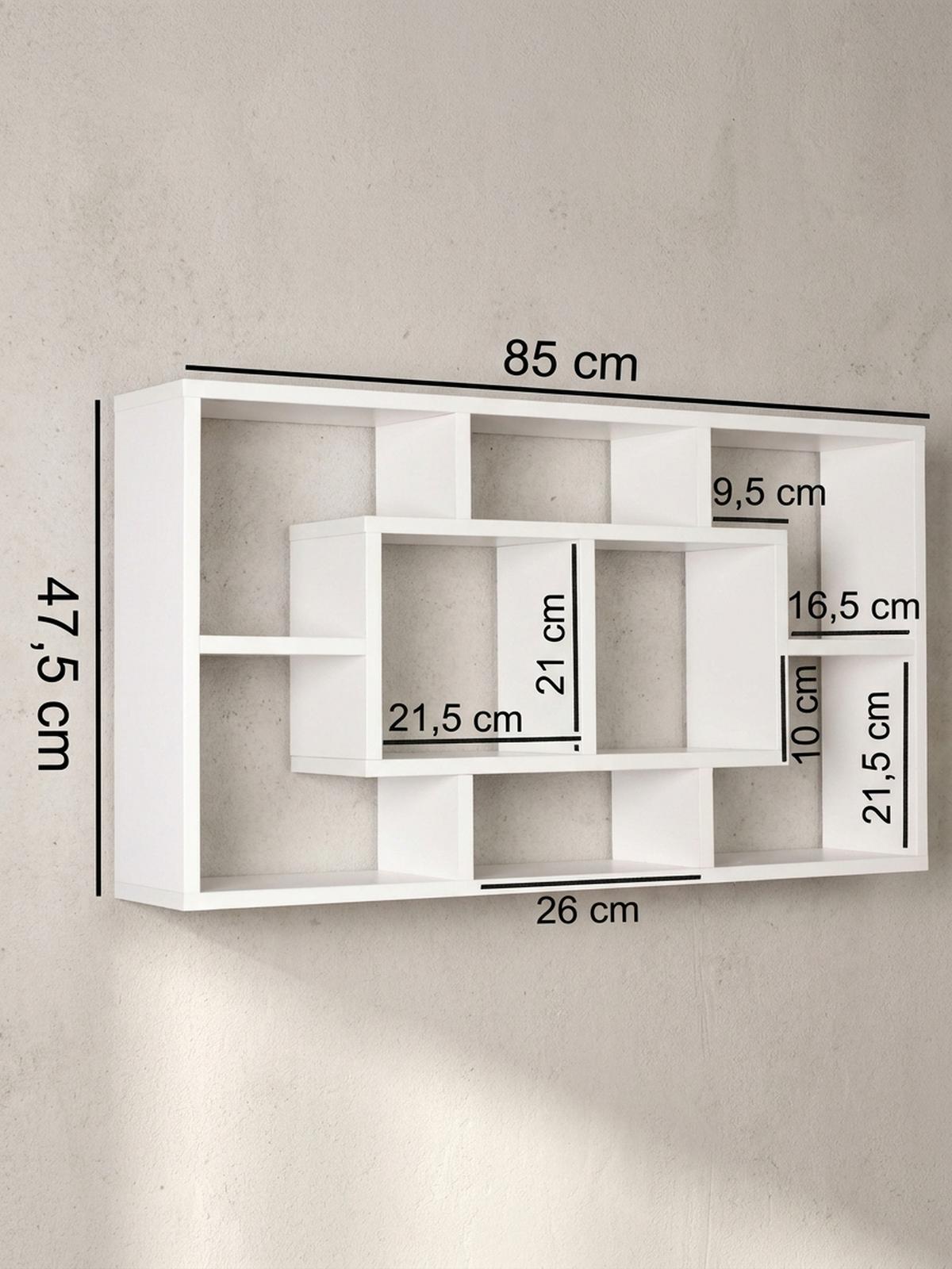 WANDREGAL RUR MDF Melaminbeschichtet Modern, Weiß 85x16x48 cm - Weiß, Holz (85/48/16cm) - KADIMA DESIGN