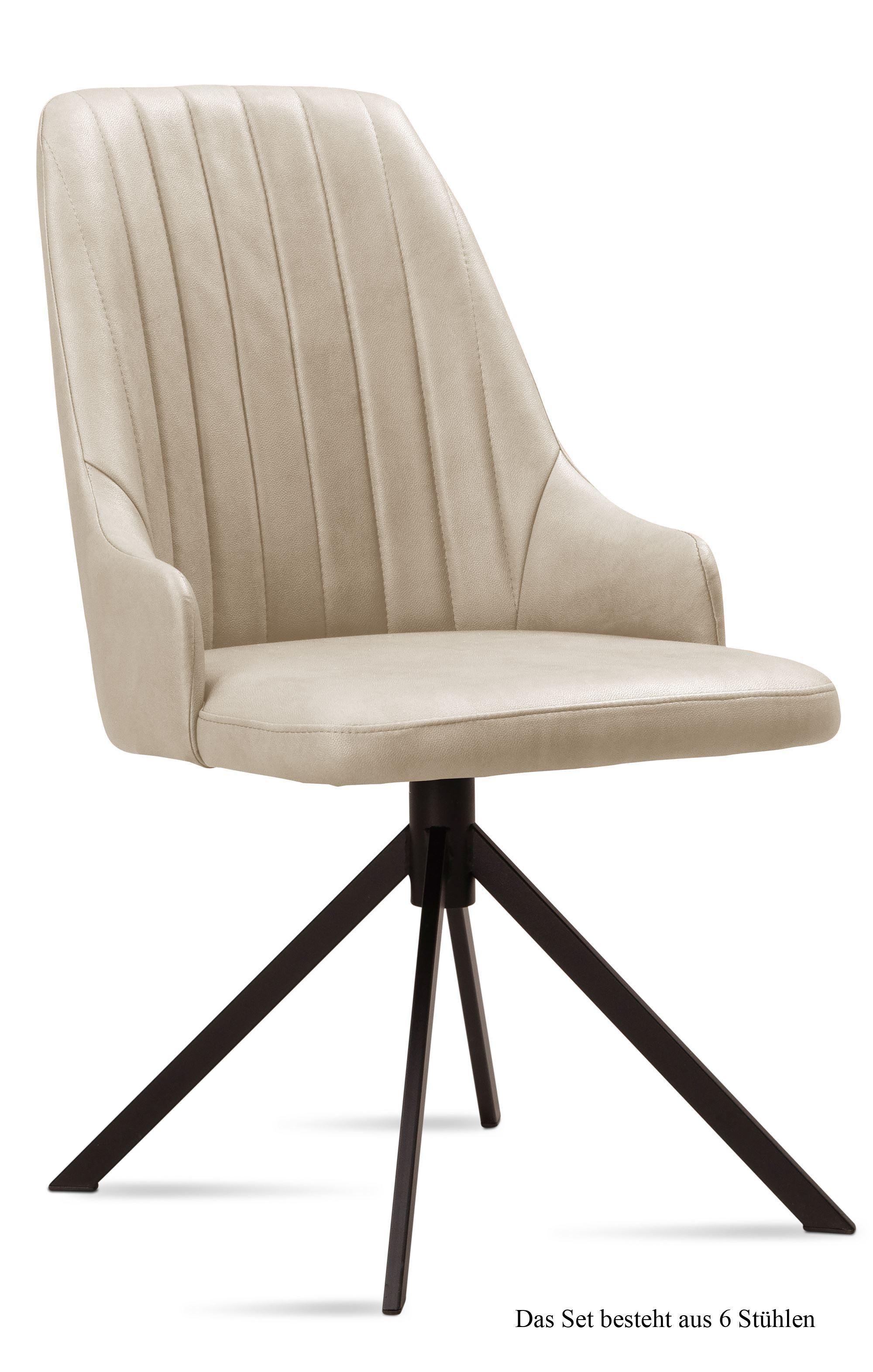 ESSZIMMERSTUHL (6er-Set) Dunya 52x91x60 Schwarz/Natur - Schwarz/Naturfarben, Kunststoff (60/91/52cm) - 58aufmkessel
