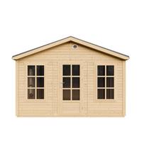 GARTENHAUS HOLZ M736 370 x 480 cm - Naturfarben, Holz (382/276/512cm) - Timbela