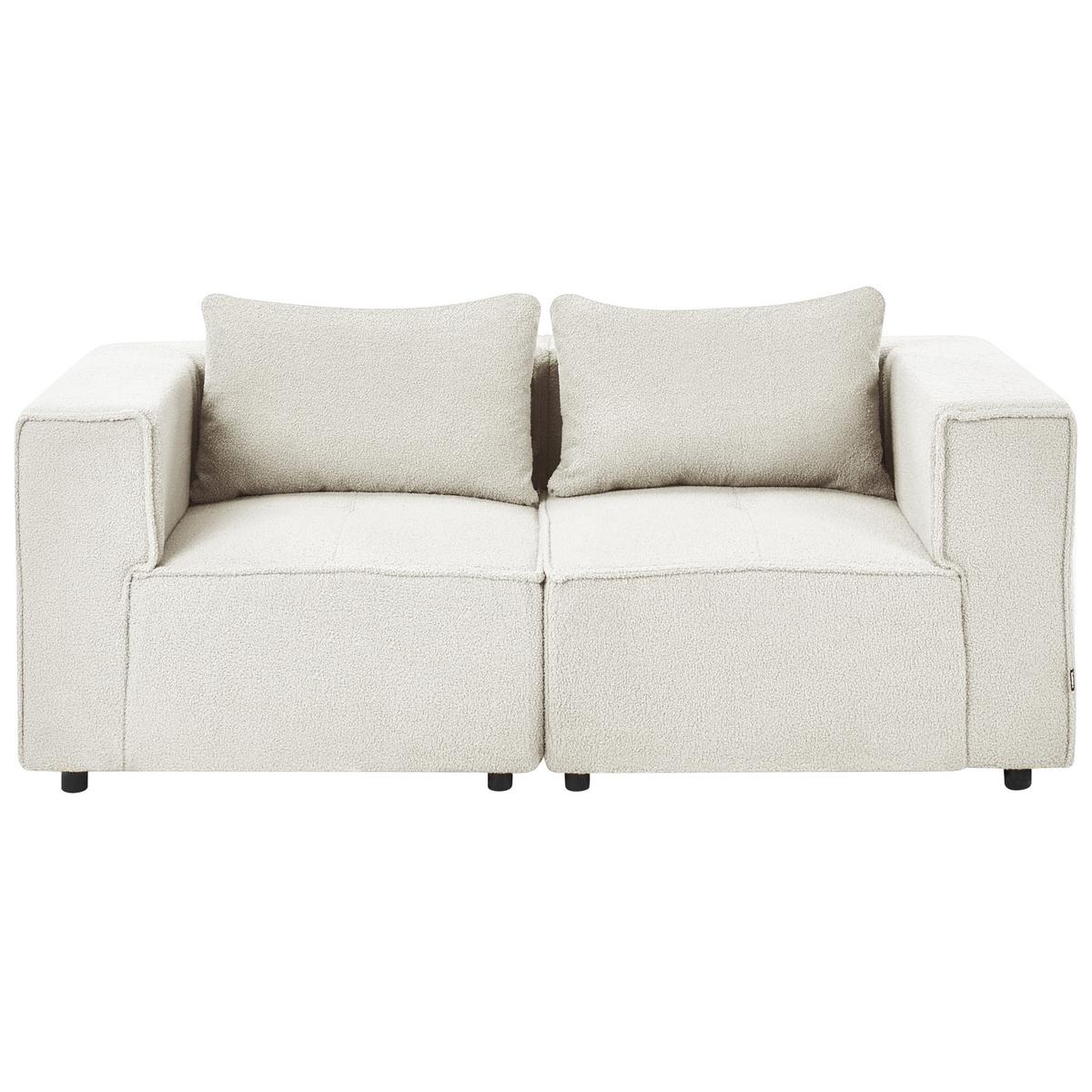 MODULSOFA 2-Sitzer Cremeweiß Bouclé Axebo - Creme/Weiß, Textil (188/93/94cm) - Beliani