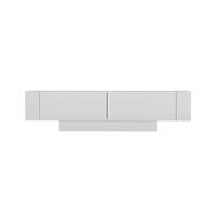 TV-MÖBEL mit 2 Türen und 2 weißen Wandregalen, Länge 150 cm - Matera - Weiß, Holzwerkstoff (31.5/41.6/150cm) - Calicosy