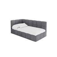 EINZELBETT Jugendbett mit Bettkasten Rechts, ohne Matratze - LIVY 100x200 Dunkelgrau - Dunkelgrau, Holzwerkstoff/Textil (100/200cm) - ALTDECOR