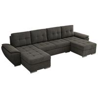 WOHNLANDSCHAFT UMBRIA U Dunkelgrau Velvet - Dunkelgrau/Grau, Textil/Metall (336/85/157cm) - MKS