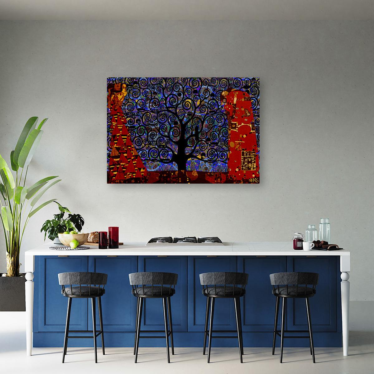 WANDBILD g.klimt baum des lebens abstrakt - Multicolor, Textil (60/40cm) - Feeby