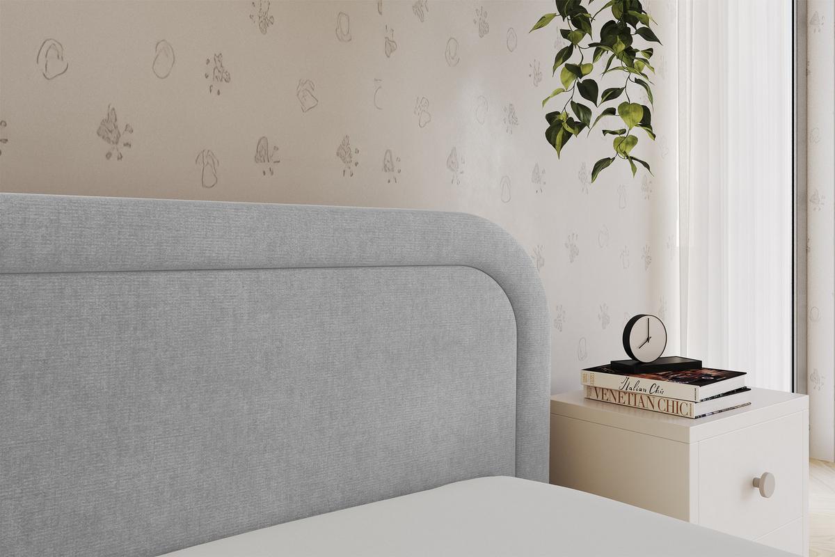 EINZELLBETT Jugendbett mit Bettkasten und Matratze H3/H4, Links - JOVY 80x200 Grau - Hellgrau, Holzwerkstoff/Textil (80/200cm) - ALTDECOR