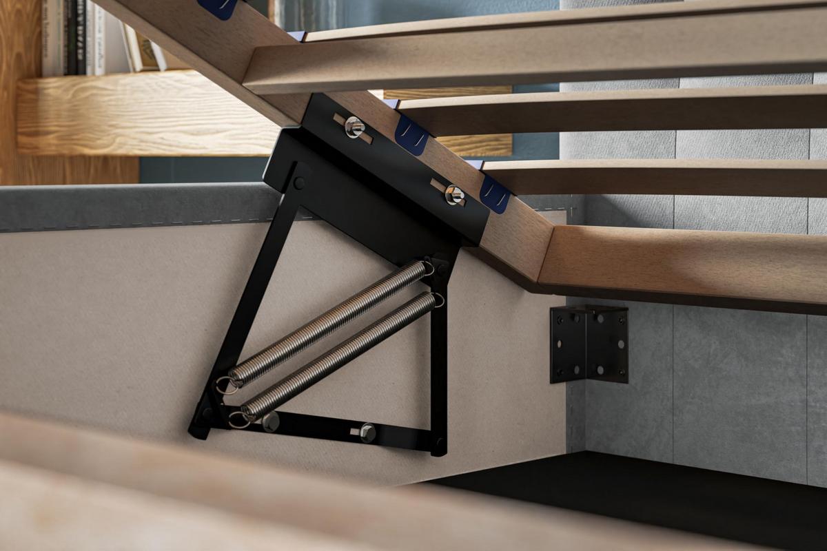 BETT 90x200 - Polsterbett mit Bettkasten und Holzrahmen - Modern Betten - Glatter Kronos-Stoff- Kollektion Rio, Grün - Grün, Holz/Textil (90/200cm) - Alpi-Möbel