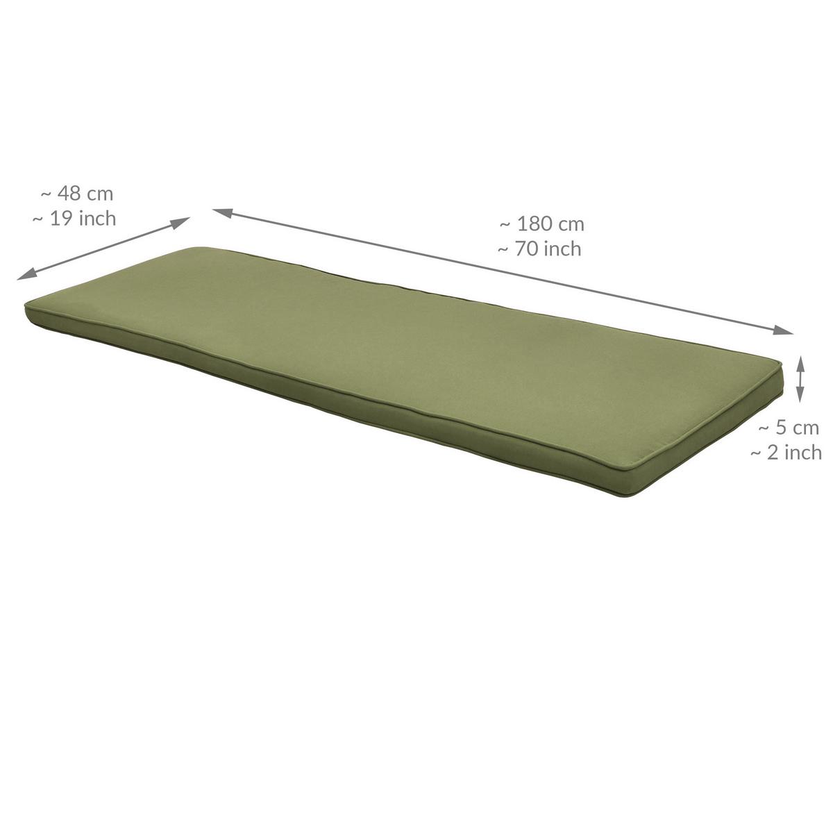 BANKAUFLAGE Loft BK 180x48x5cm Olivgrün - Olivgrün, Textil (48/180cm) - Beautissu 