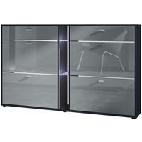 SCHUHSCHRANK Today Fronten in Grau Hochglanz - Grau, Holzwerkstoff (155.5/95/28cm) - Vladon