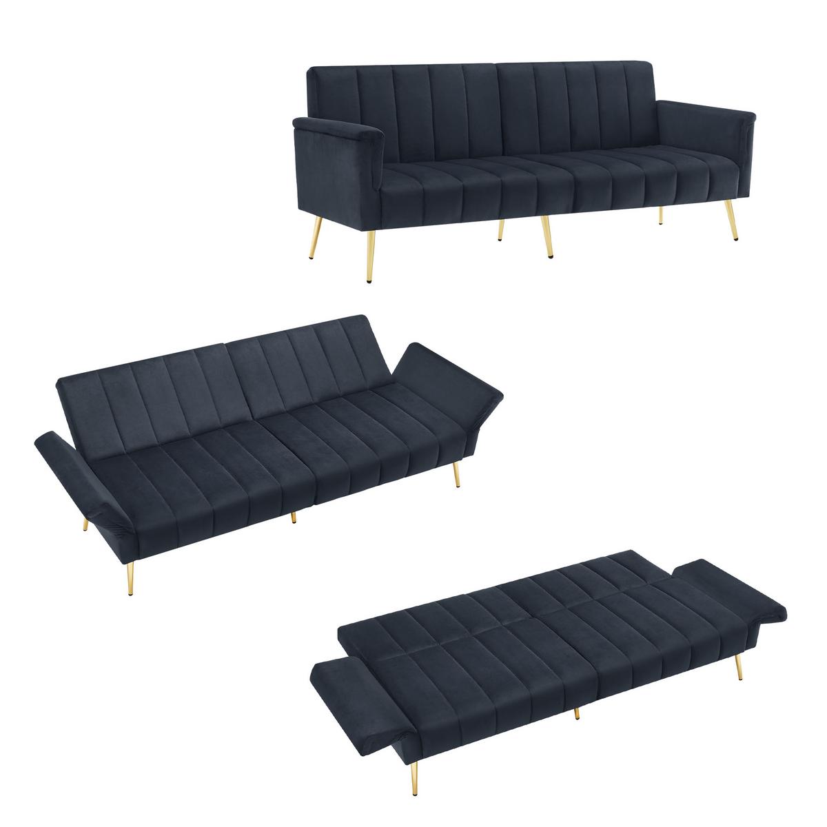 SCHLAFSOFA Dunkelgrau 183/76/75 cm - Dunkelgrau, Textil (76/75/183cm) - Urban Meuble