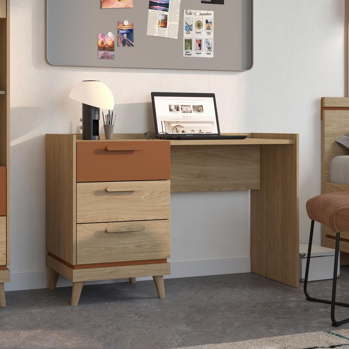 SCHREIBTISCH ACARA 120x50x79,5 cm Bürotisch Computertisch, Eichefarben - Eichefarben, Holzwerkstoff (50/120/79.5cm) - MASSENO