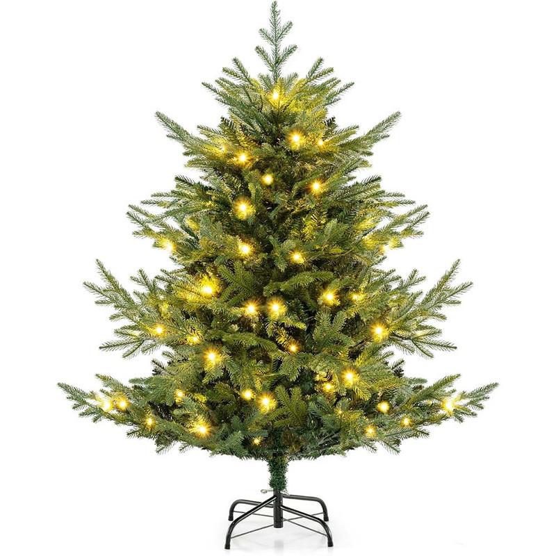 WEIHNACHTSBAUM mit 8 Lichtmodi 135cm Grün - Grün, Metall (135cm) - COSTWAY
