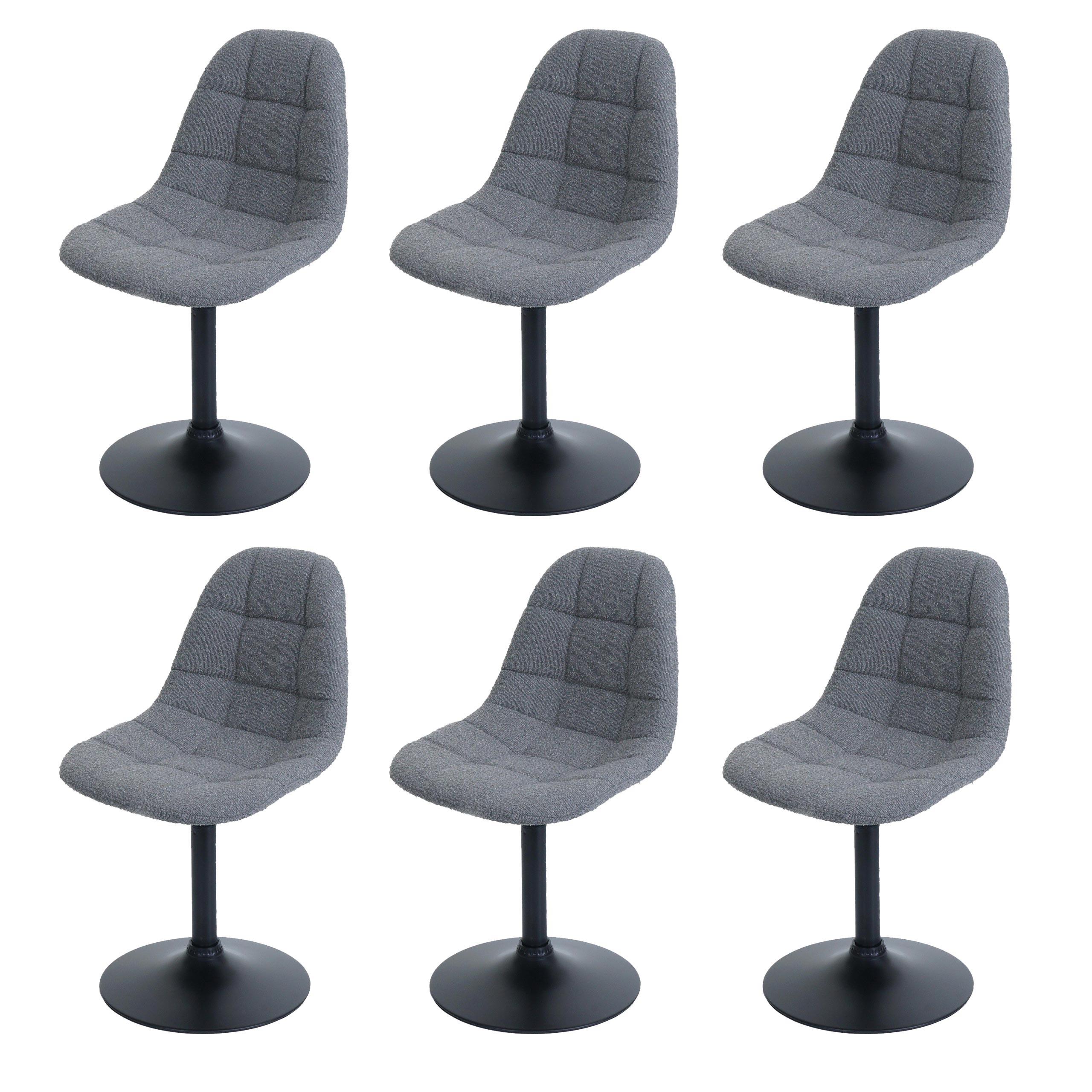 ESSZIMMERSTUHL Grau 6er-Set - Dunkelgrau/Grau, Textil (47/83/43cm) - MCW
