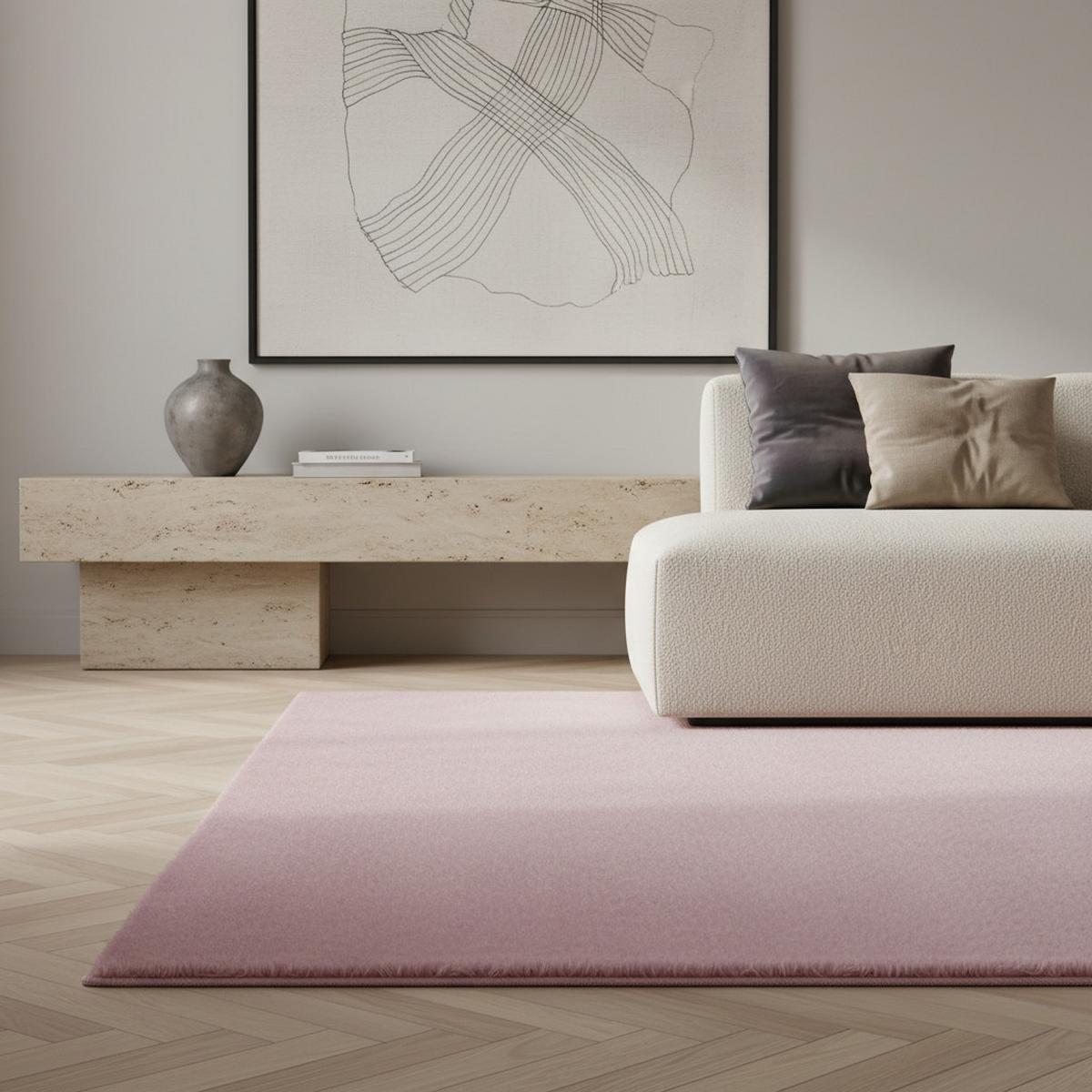 KURZFLORTEPPICH Waschbar NECKAR, einfarbig, aus Polyester, Rosa, 80 x 150 cm - Rosa, Textil (150/80cm) - KADIMA DESIGN