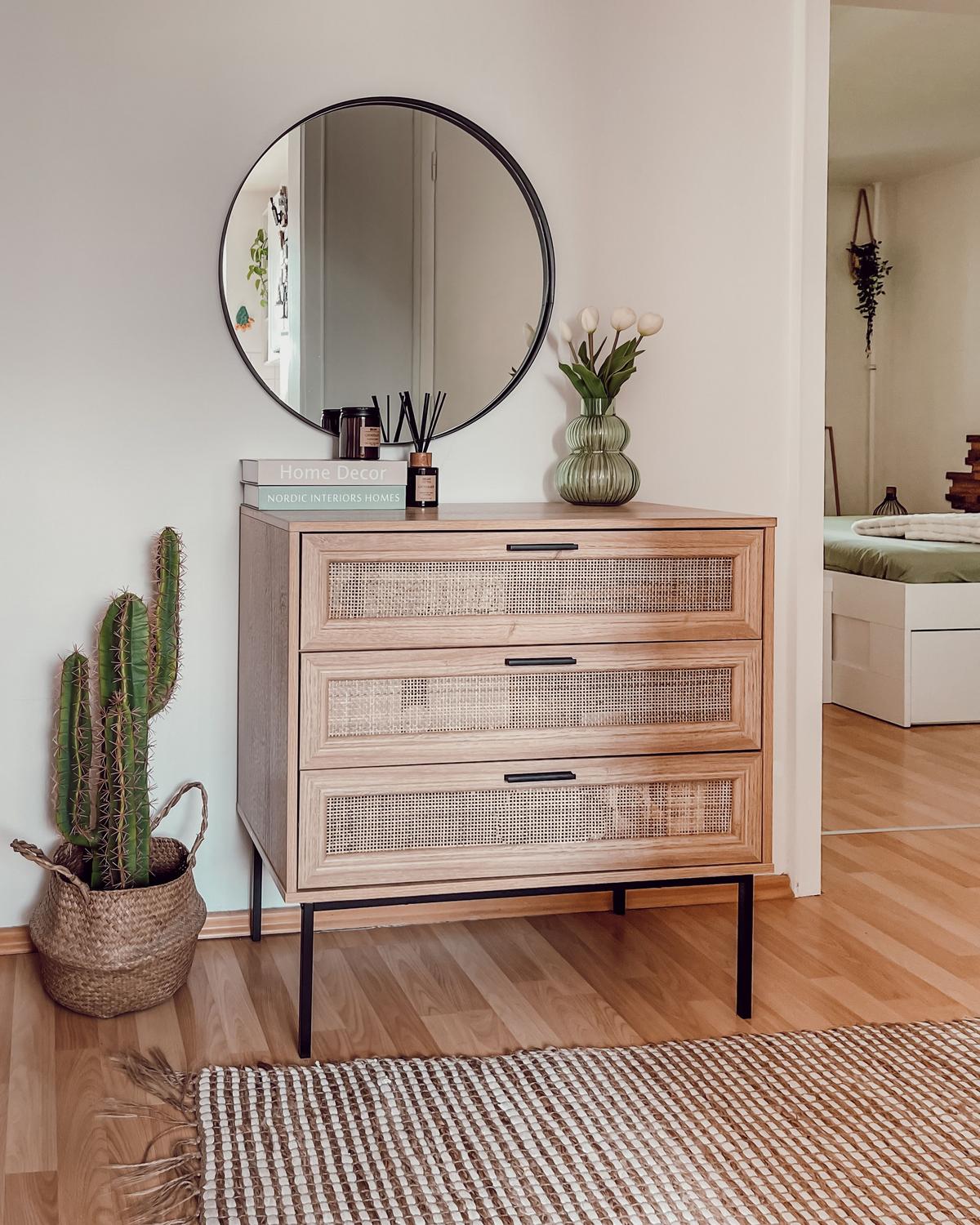 KOMMODE mit 3 Schubladen Hellbraun Pasco - Braun, Holzwerkstoff (80/80/40cm) - Beliani