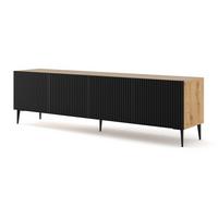 TV-MÖBEL Philaé Holz und Schwarz - Schwarz, Holzwerkstoff (200/56/42cm) - Petits-meubles