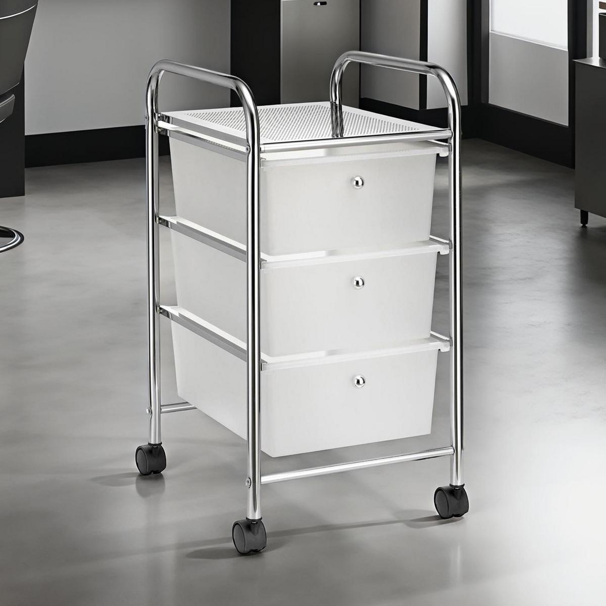 BADROLLWAGEN GINA transparent - Transparent, Kunststoff/Metall (33/64/40cm) - IDIMEX